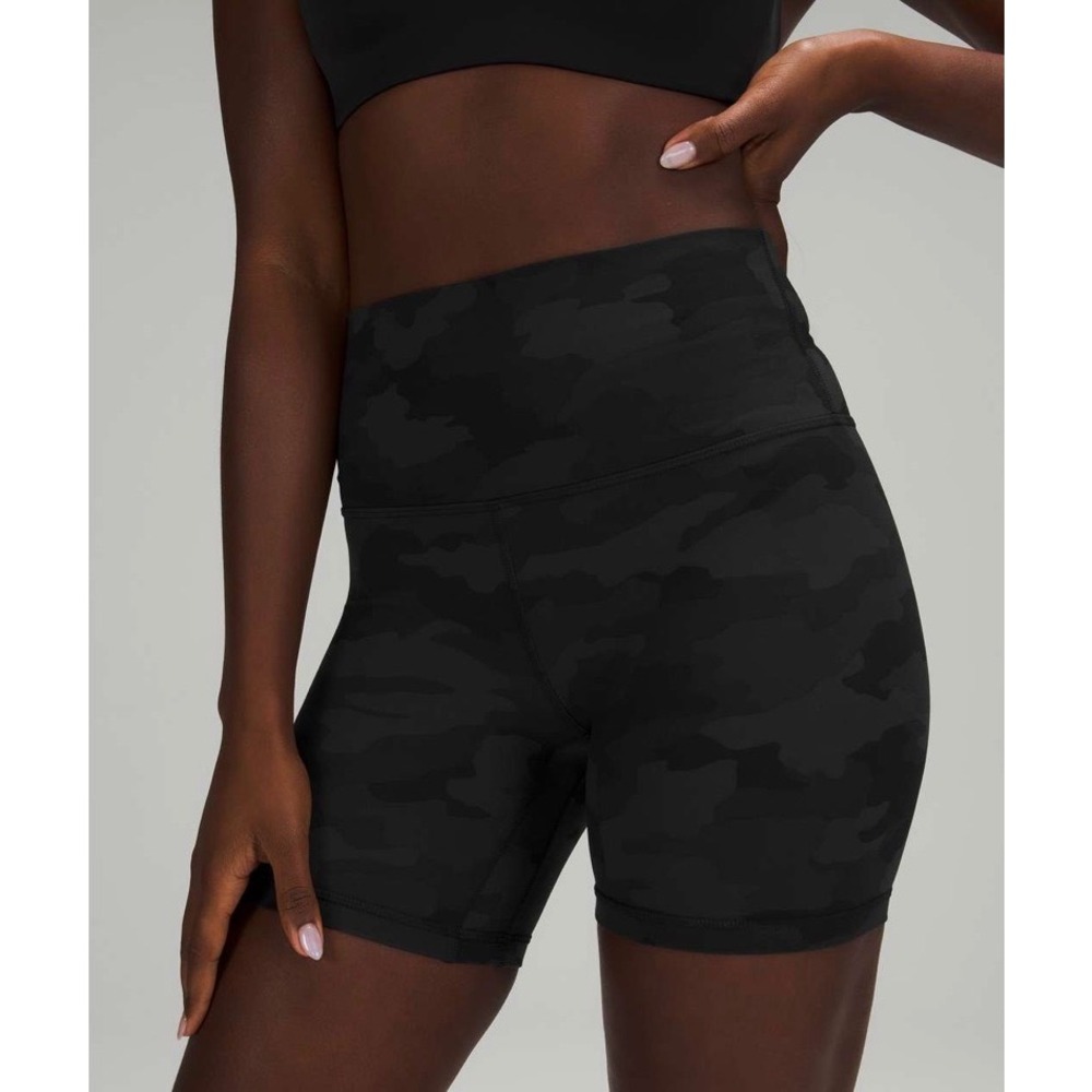 Lululemon Align High-Rise Short 6" Camo Deep Coal Size 6